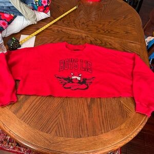 Boys Lie Women's Red Sweatshirt